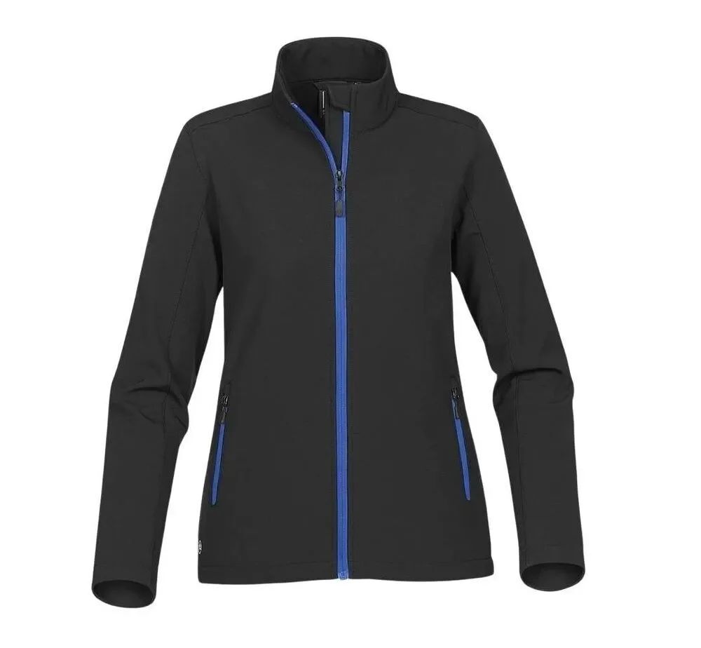 NWT Stormtech Orbiter Women's Softshell Jacket Black Azure Blue XL